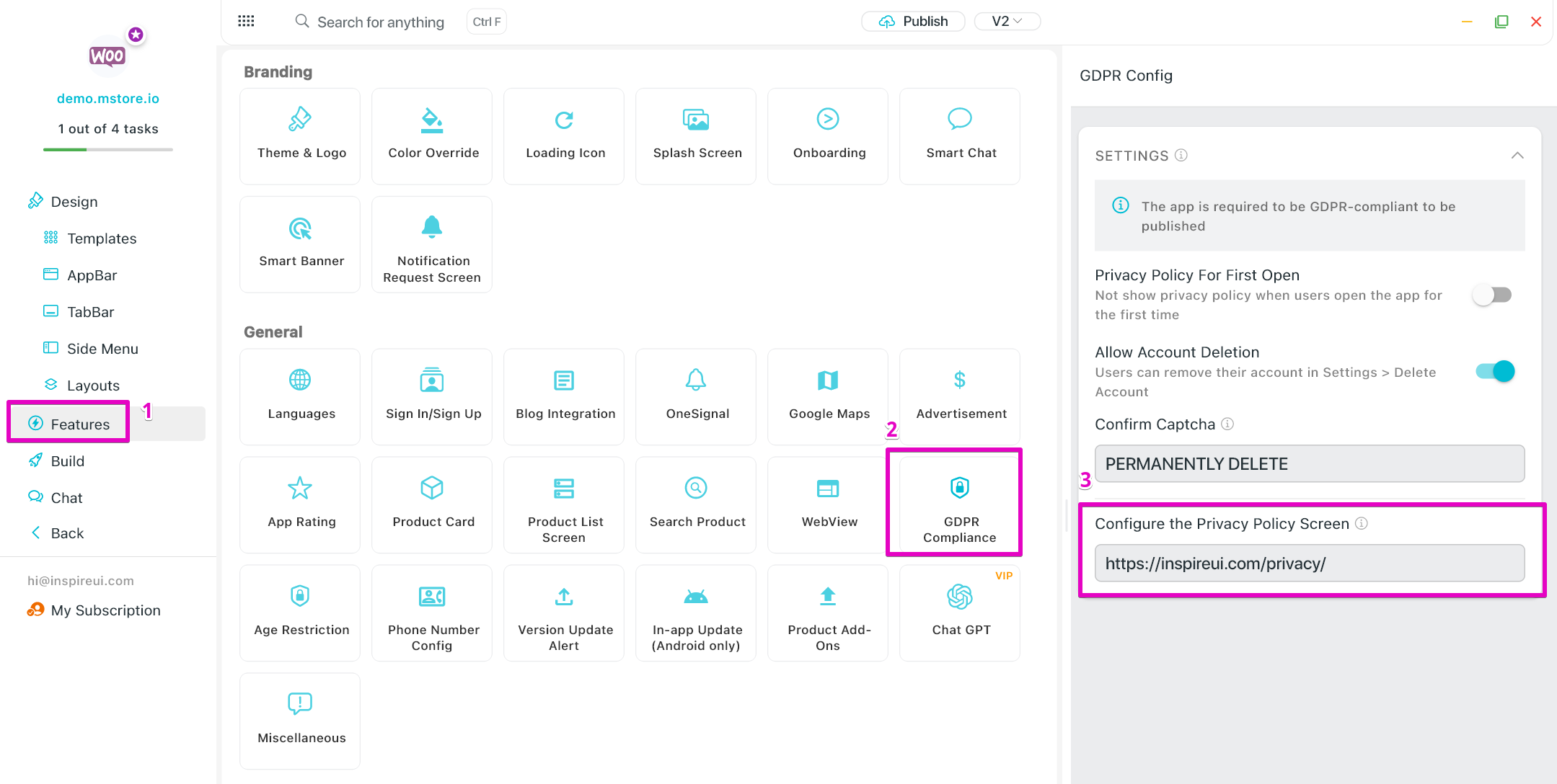 Config the GDPR Compliance